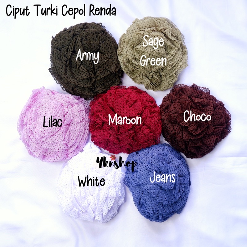 Ciput Turki Cepol Renda bahan Jersey