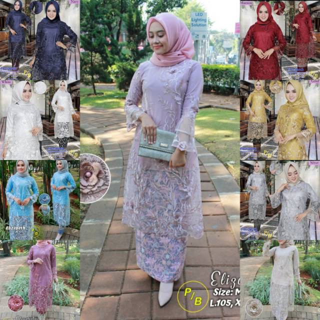 set kabaya brokat tulle novie 3 /kebaya modren/kebaya muslim/kebaya wisuda