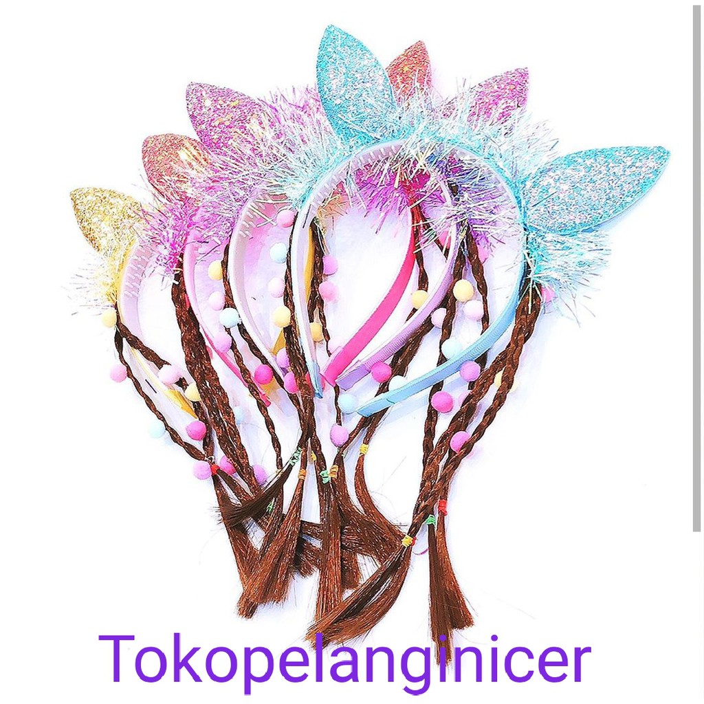 Bando  Gliter rambut Cantik Imut Lucu Tokopelanginicer