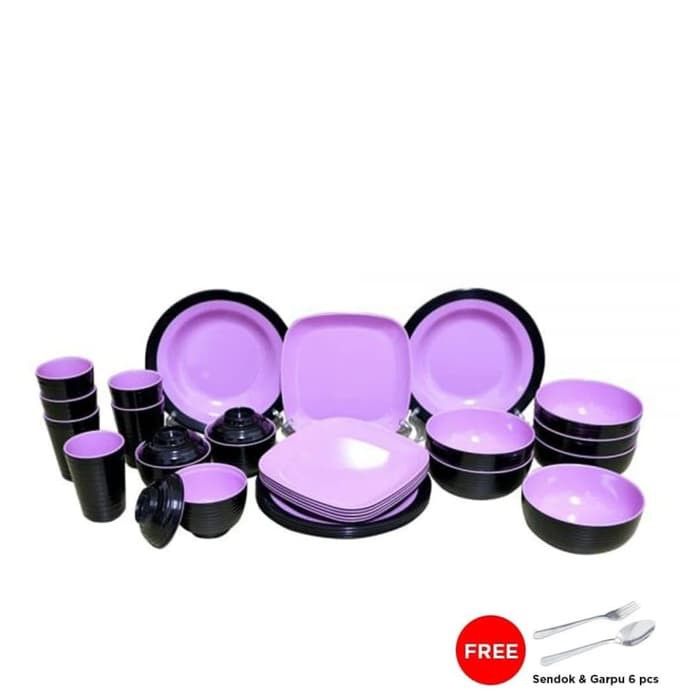 Set Melamin Golden Dragon set piring makan -