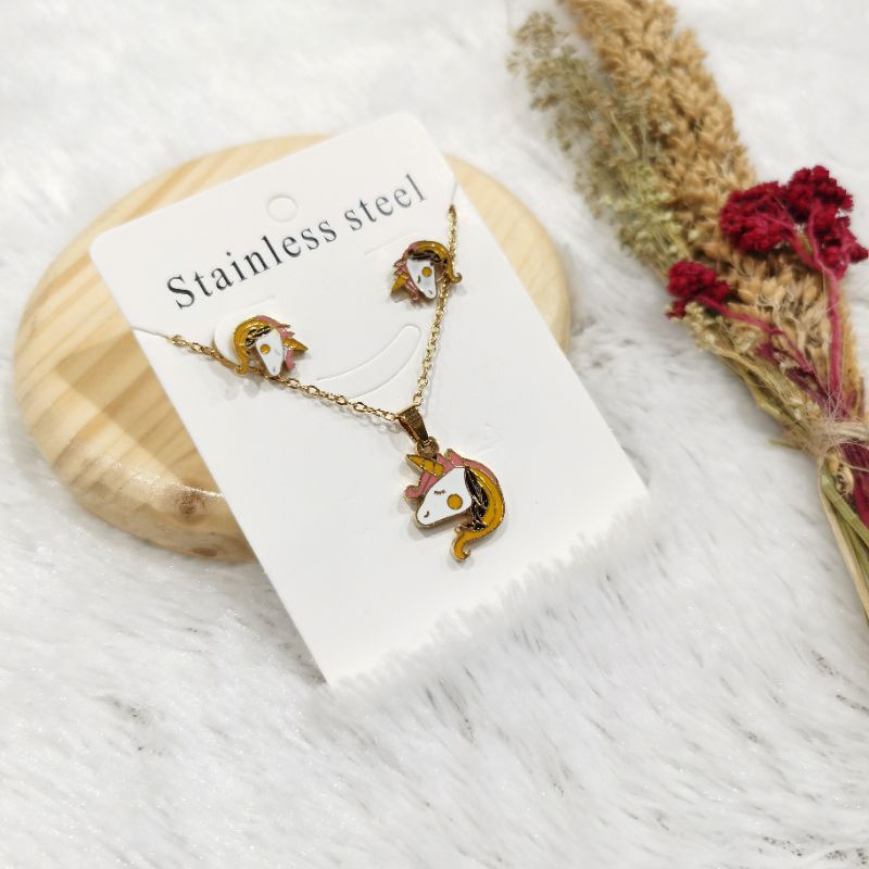 Kalung Set Anak Titanium Anti Karat