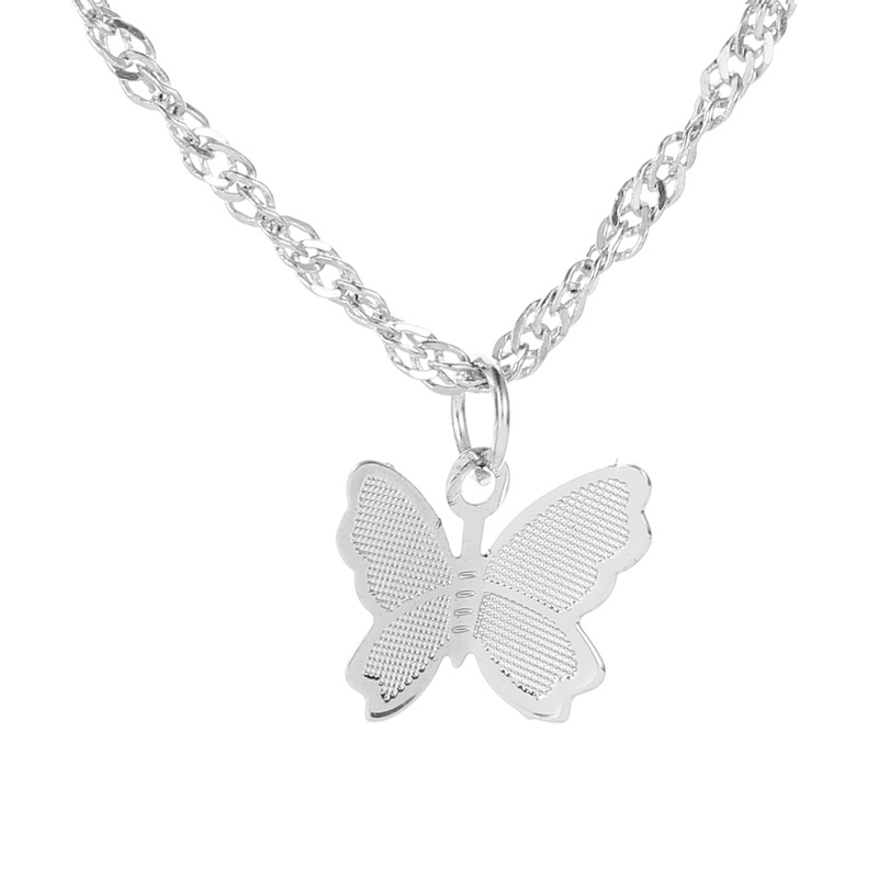 Korean Fashion Butterfly Necklace Retro Collarbone Gold Silver Chain Personality Women Accessories Gifts