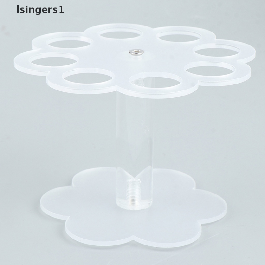 (lsingers1) 1pc Stand Holder Cone Es Krim 8 Lubang Bahan Akrilik Transparan