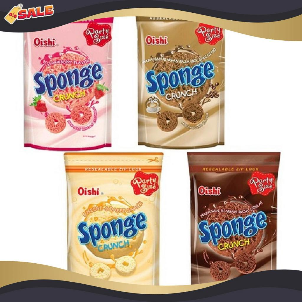 

GROSIR Oishi Sponge Crunch Mochacino Choclat keju chese strawberry 1gr