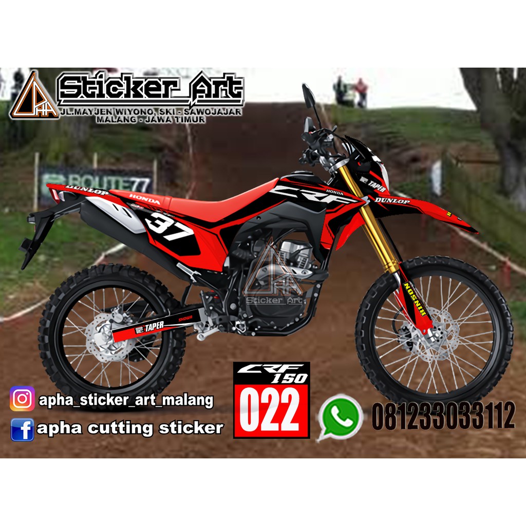 STIKER STICKER MOTOR LOGO SEPEDA HONDA DECAL CRF 150 L MURAH AKSESORIS MOTOR KODE - 022
