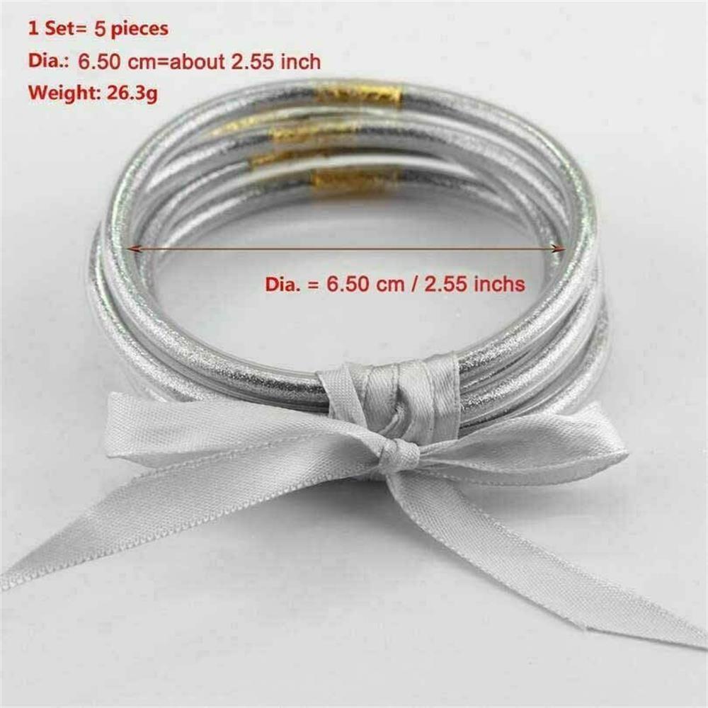 Lily Glitter Bangles Set DIY New Festival Jewelry Ikatan Simpul Gelang Silikon