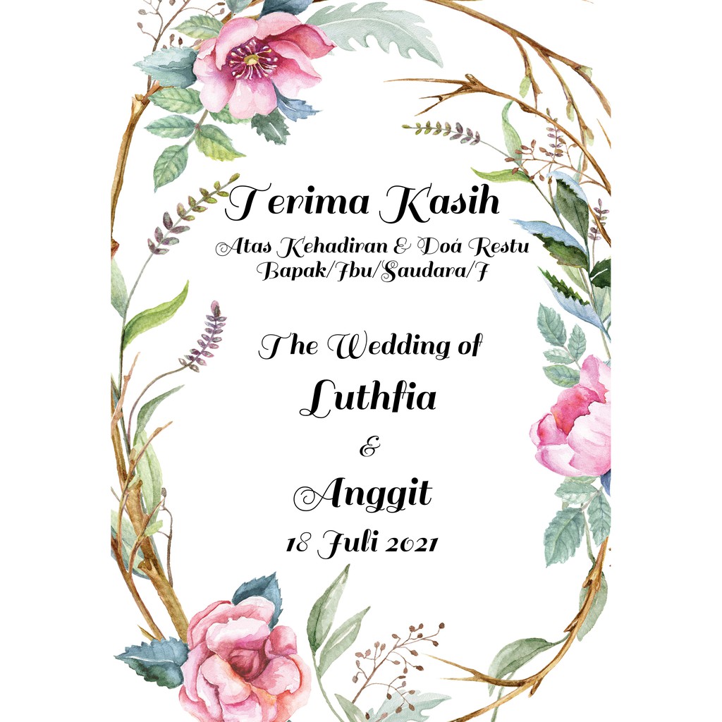 Kartu Ucapan Terima Kasih Flower Bouquet Shopee Indonesia