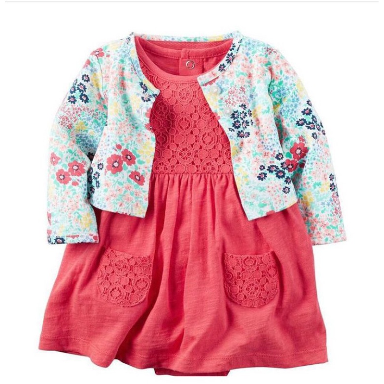 DRESS ROMPER CARDIGAN CARTER'S ANAK BAYI CEWEK C1037-4