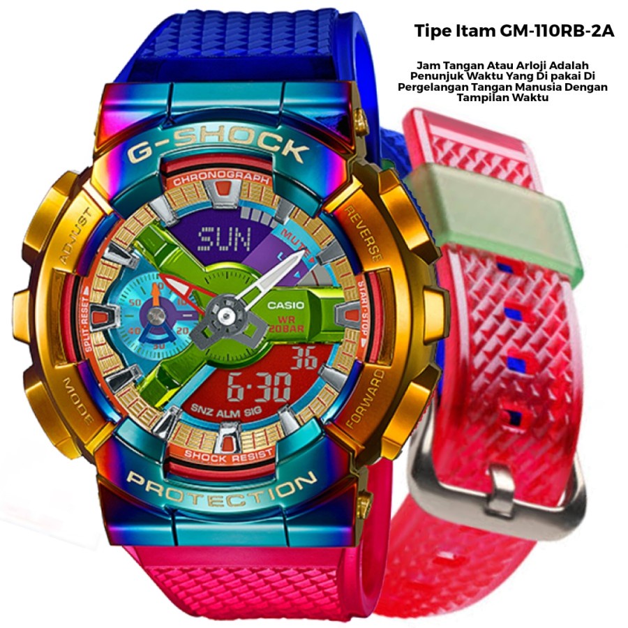 Sale Jam Tangan Casio G-Shock GM-110RB-2A Quartz Strap Rubber Dual Time Jam Tangan Pria Import Best 