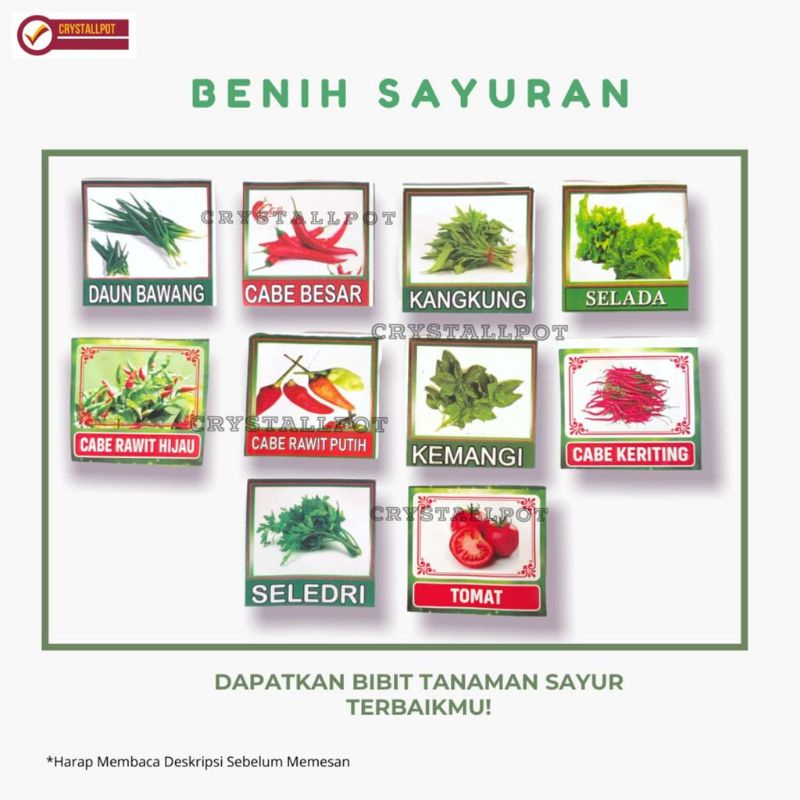 BENIH BIBIT PAKET SAYURAN LENGKAP SIAP PAKAI - PAKET BERKEBUN LENGKAP