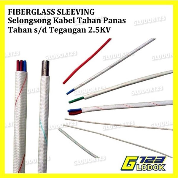 Selongsong Kabel Strip Tahan Panas Pelindung Panas Fiberglass Sleeving