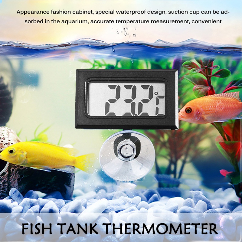 ★Dengan Probe★ Termometer Akuarium Digital/LCD Aquarium Thermometer/Mini Termometer Akuarium Digital/Termometer LCD Digital