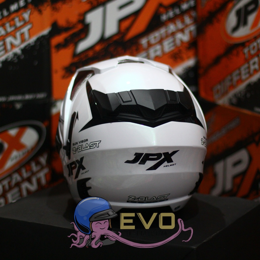 HELM JPX HALFFACE_JPX Z-BLAST - PEARL WHITE GLOSS ( ONGKIR 2KG) JPX HALFFACE JPX SEMICROSS JPX ZBLAST