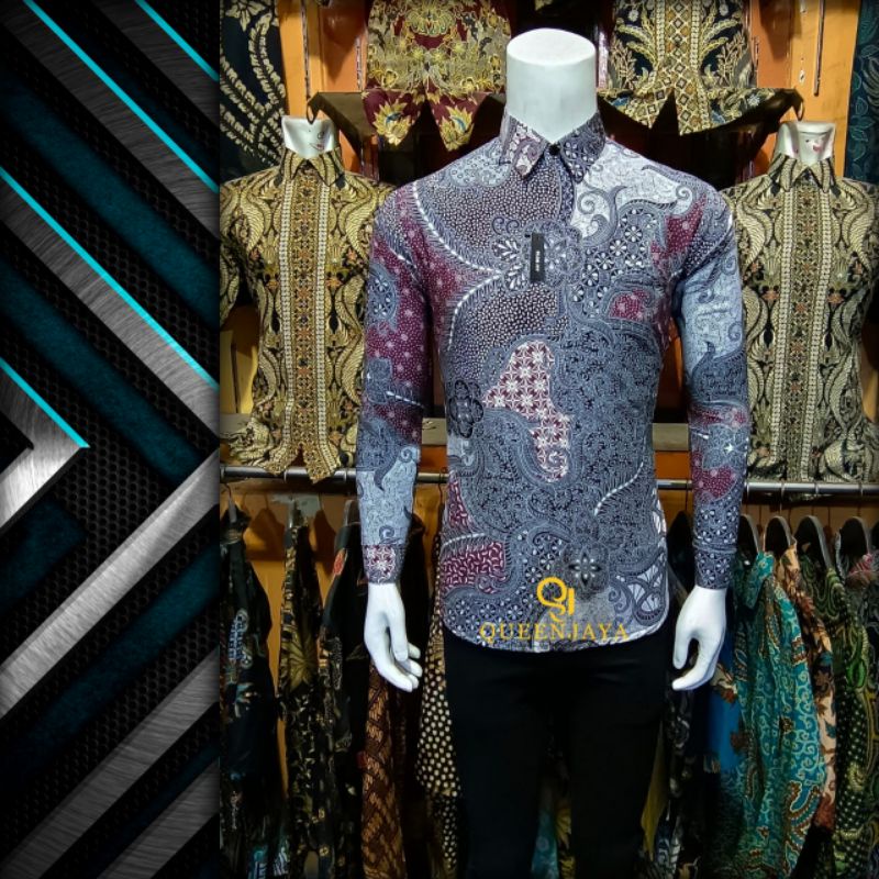 kemeja batik pria slimfit modern kualitas mewah seragam dinas