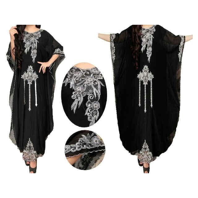 gamis sanita kaftan hitam