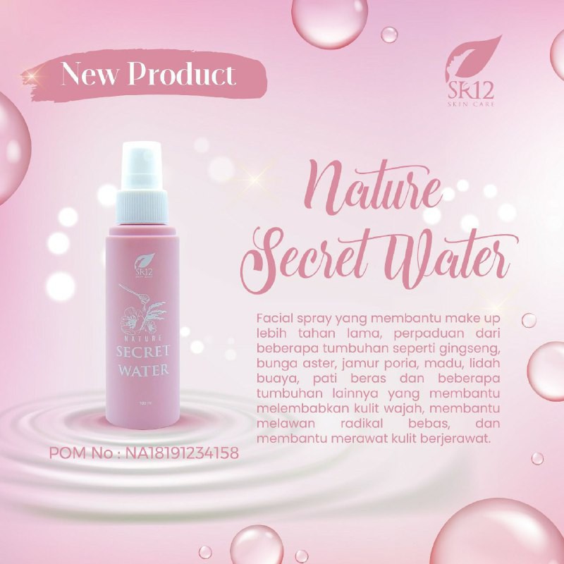 NATURE SECRET WATER SR12 60ml 100ml SOLUSI TOTAL ANTI-AGING