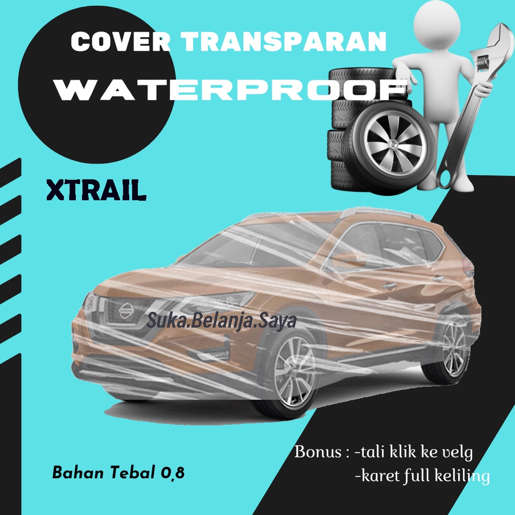 Body Cover Mobil Transparan MURAH Xtrail Sarung Mobil Xtrail/Sarung Mobil xtaril transpran/plastik bening transparan xtrail/xtrail t30/xtrail t31/kijang long/kijang krista/kijang lgx/kijang super/kijang ssx/kijang grand/kijang grand extra/kijang extra