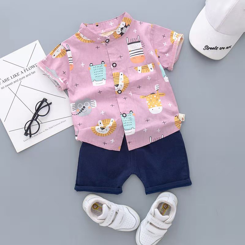 Setelan Kemeja anak Laki laki / Set Kemeja Celana anak cowok Trendy Unik Katun Import 9 bln-3 thn-2