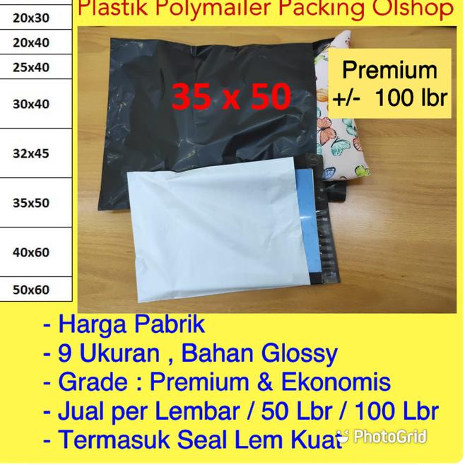 

❇ Polymailer Putih 35x50 100 lbr Amplop Plastik Online Putih - Hitam ♝