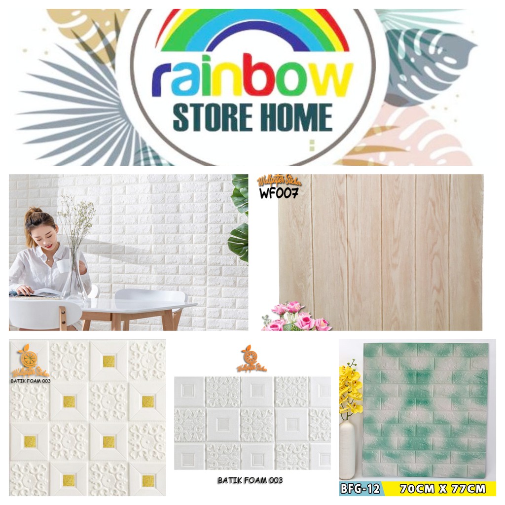 PROMO COD Wallpaper  Foam  3D  Bata Putih White BRICK SIZE 