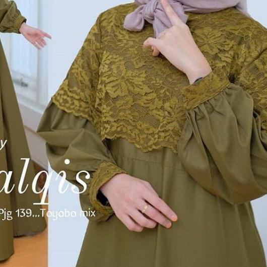 gamis jumbo ukuran L XL XXL XXXL 4XL ld 140 Balqis/gamis murah/Dress murah/gamis brukat ○