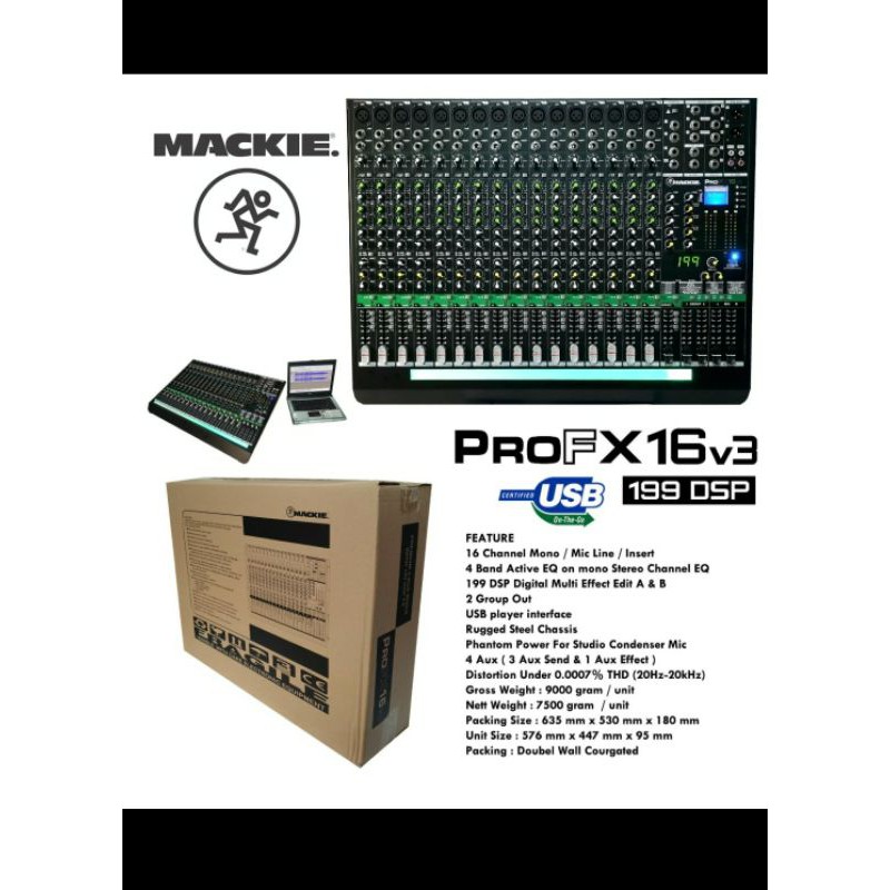 Mixer Audio MACKIE PRO FX 16V3/PRO FX16 V3 16CH USB-SOUNDCARD