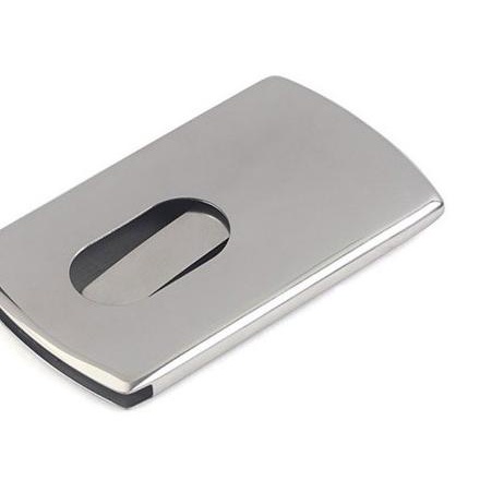 

➫ Card Holder Tempat Kartu Nama Stainless slide - Perak ♣