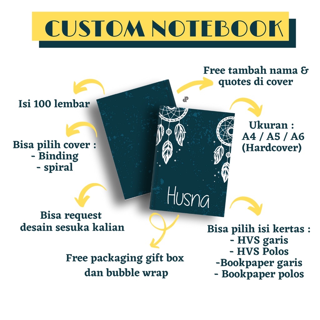 

CUSTOM NOTEBOOK A4 A5 A6 HARDCOVER - Desain sendiri / sesuai katalog - kado/gift/souvenir