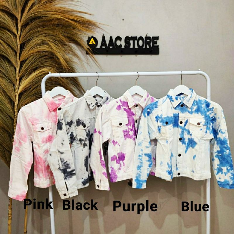 Jaket Jeans Wanita Tie Dye / Jaket Jeans Tye dye