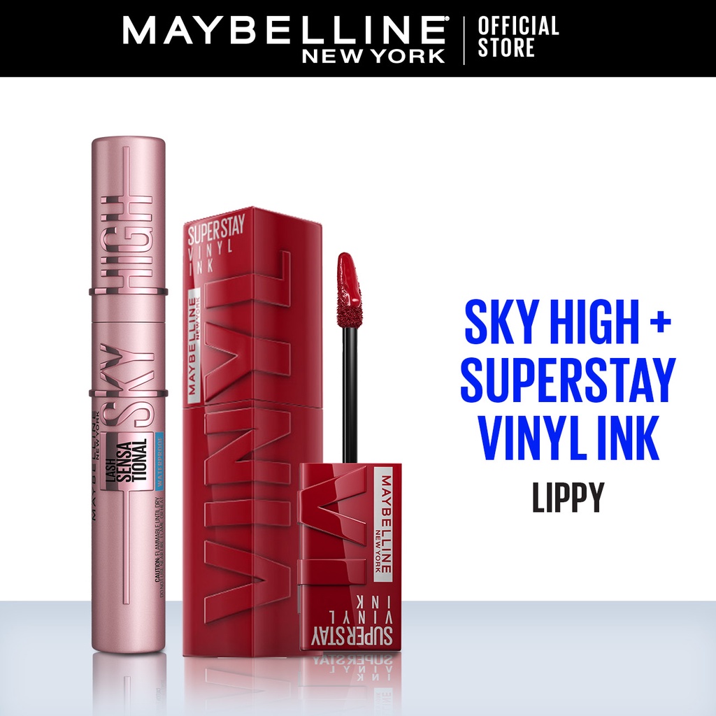 Maybelline Sky High Mascara + Superstay Vinyl Ink Lippy