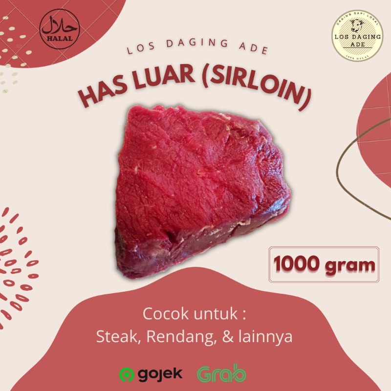 

Daging Sapi Has Luar Lokal Segar (Sirloin) | 1000 gram