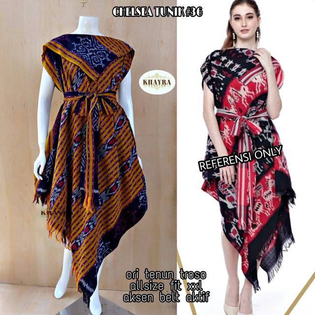 TUNIK FASHION WANITA MURAH STYLE KEREN / CHELSEA TUNIK DRESS TENUN SONGKET ASLI
