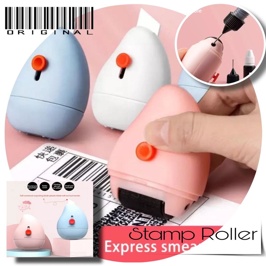 VS BG - STAMP ROLLER CUTTER 2IN1 / STEMPEL PELINDUNG IDENTITAS DIRI ALAMAT RESI PAKET