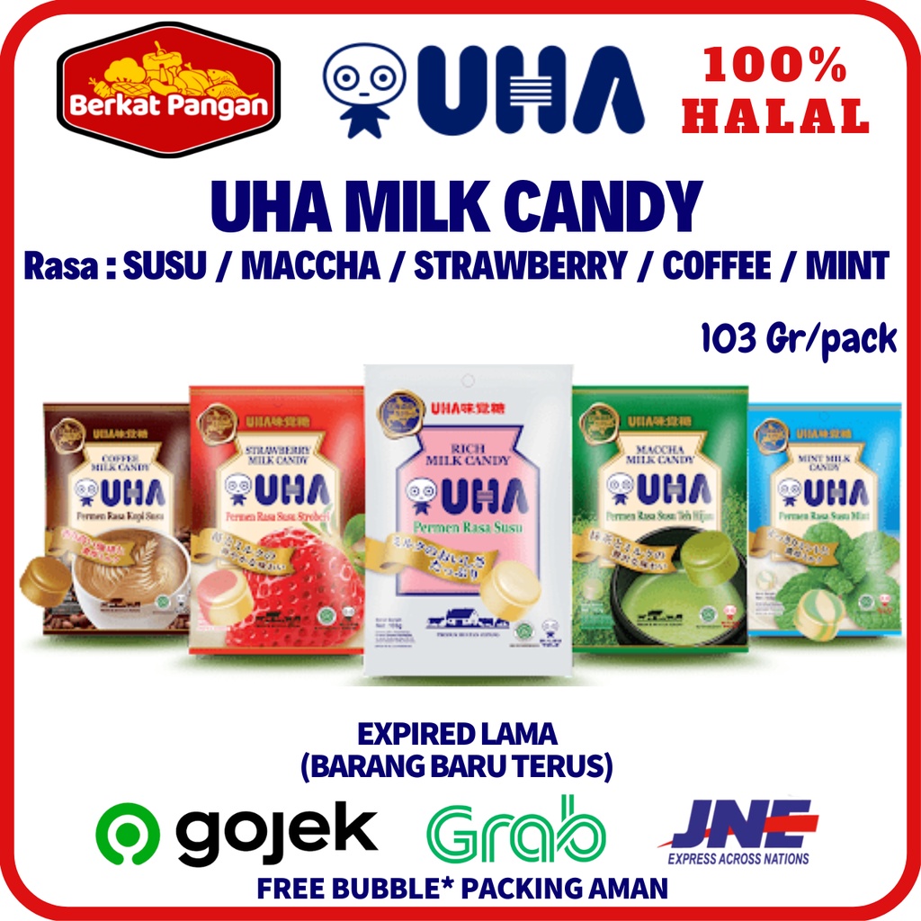 UHA Milk Candy Permen Susu Rasa Mint Matcha Strawberry Coffee 103gr