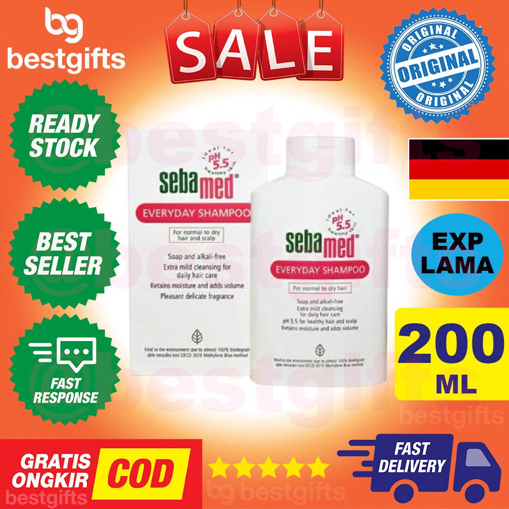 SEBAMED EVERYDAY SHAMPOO PEMBERSIH RAMBUT KUAT SHAMPO PH 5 SAMPO KULIT KEPALA KERING SENSITIF 200 ML