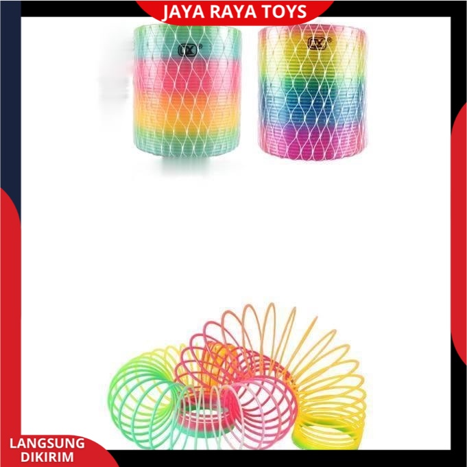 Mainan Anak Terbaru Magic Spring Rainbow Pelangi Diameter 5,5 Mainan Spiral Pelangi Plastik Berkualitas