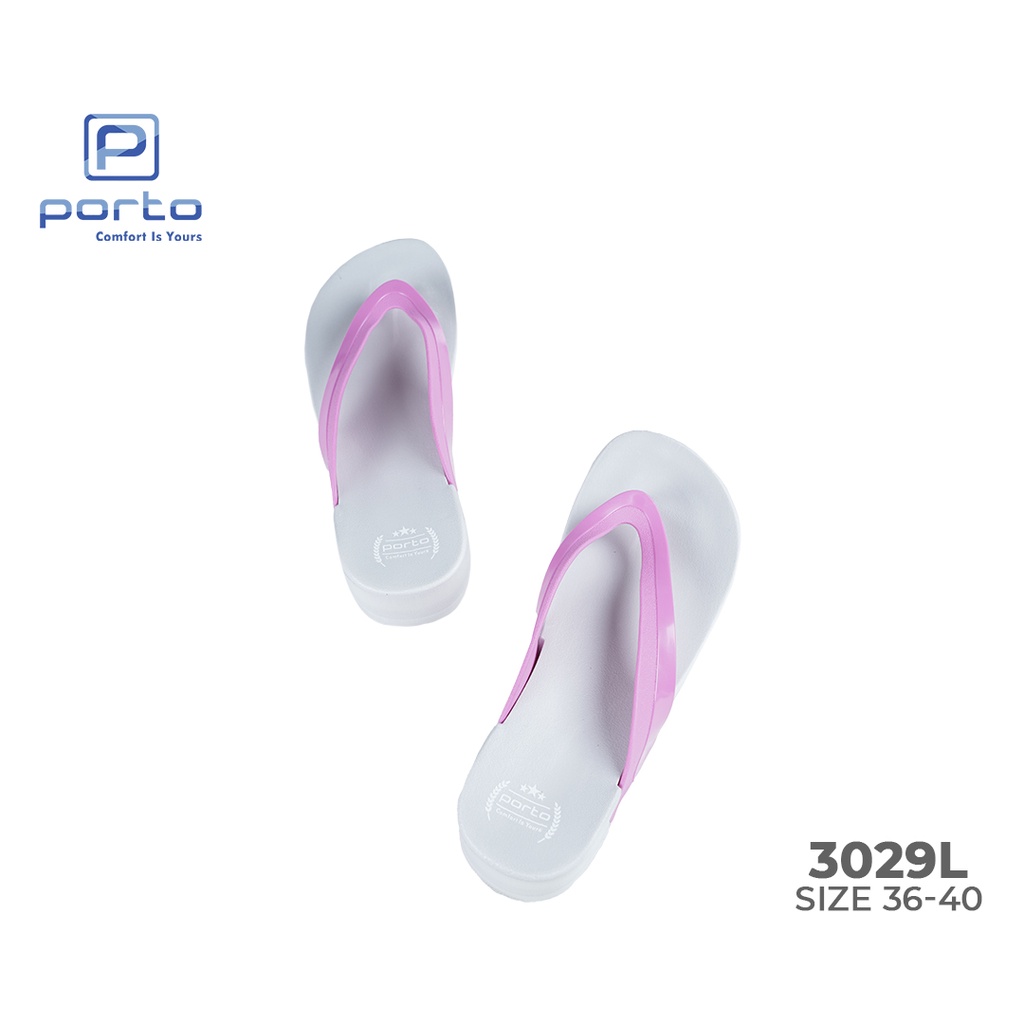 3029L - Porto Leveling Sandal Jepit Wanita Rumah Santai Harian Karet Nyaman Tidak Licin Original Porto