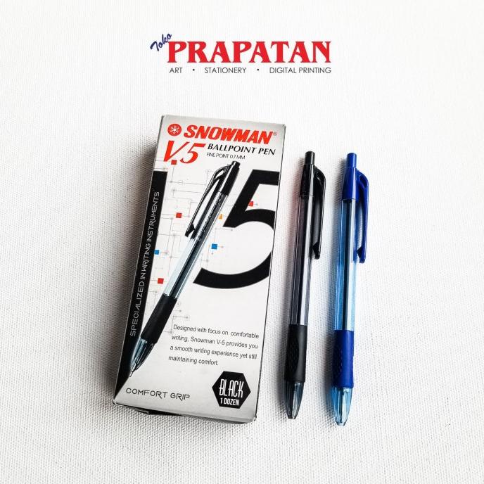 

PULPEN SNOWMAN V-5 / BALLPOINT PEN / BULPEN - HITAM