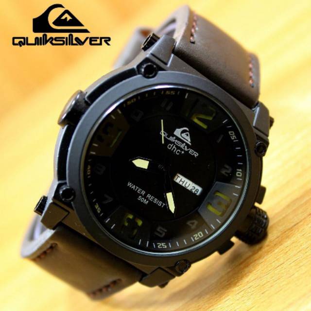 JAM TANGAN QUIKSILVER KULIT TANGGAL HARI - JAM TANGAN COWOK PRIa