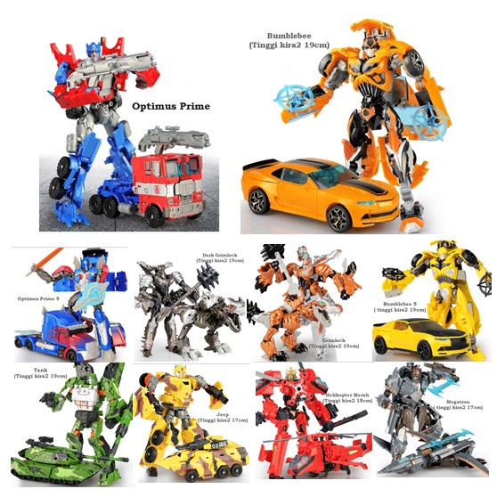 TRANSFORMER DEFORMATION ROBOT 2 IN 1 OPTIMUS PROME BUMBLEBEE TANK GRIMLOCK BESAR