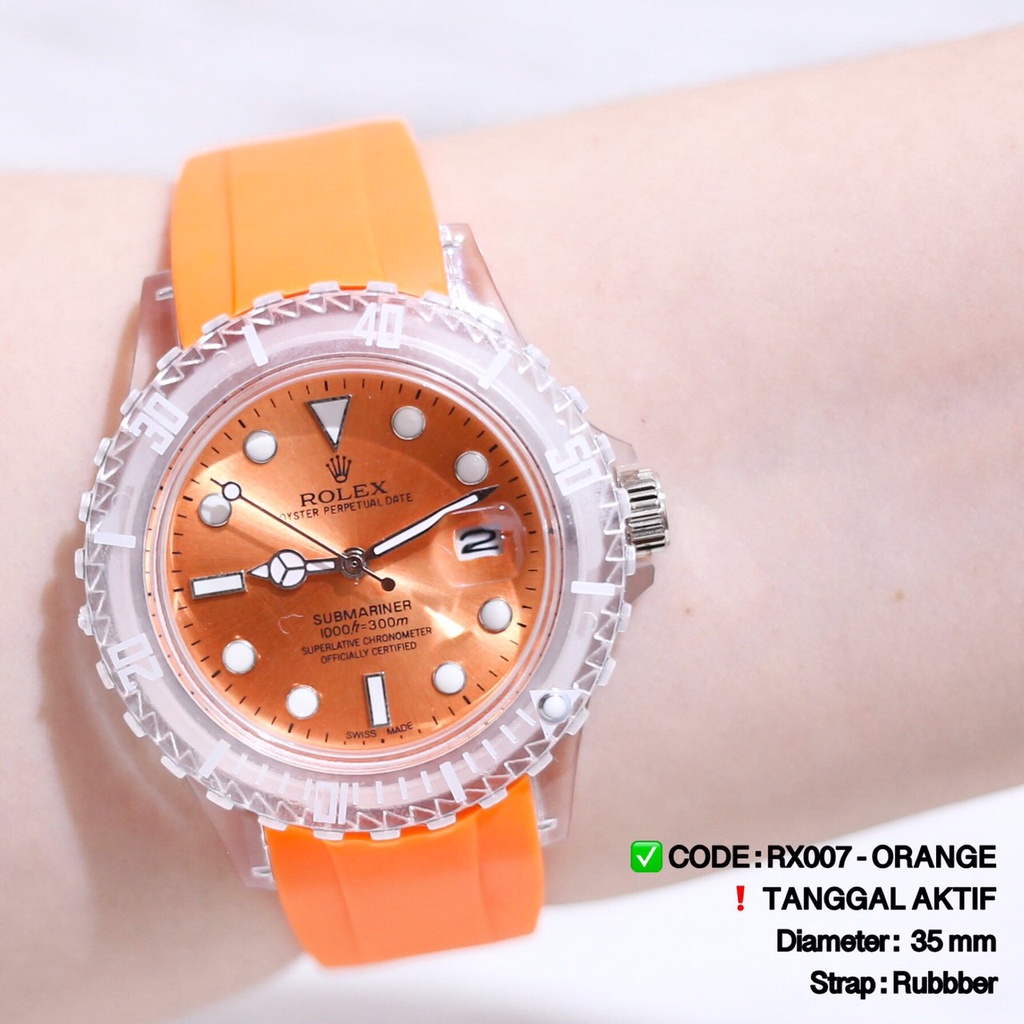 Jam tangan digital pria wanita rubber transparan watch anti air RX007