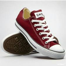 Converse all star Chuck Taylor leather canvas shoes men women sneakers low classic maroon