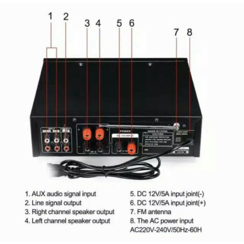 Cod Power Amplifier Fleco F-299/Amplie Audio Streo/Bleuthot/AC DC/Murah