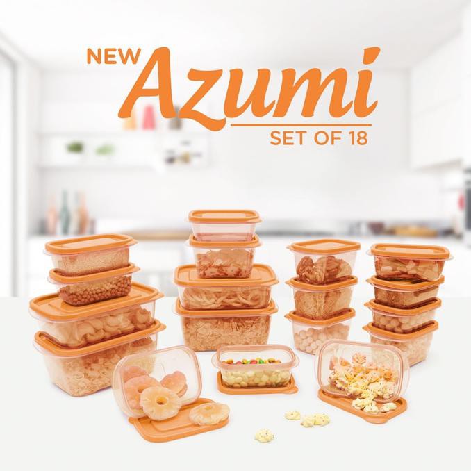 GRATIS ONGKIR Food Container Tempat Penyimapanan Makanan Azumi Set 18pcs MT104
