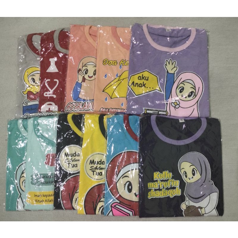 kaos raglan cewek*raglan muslimah*lengan panjang size M