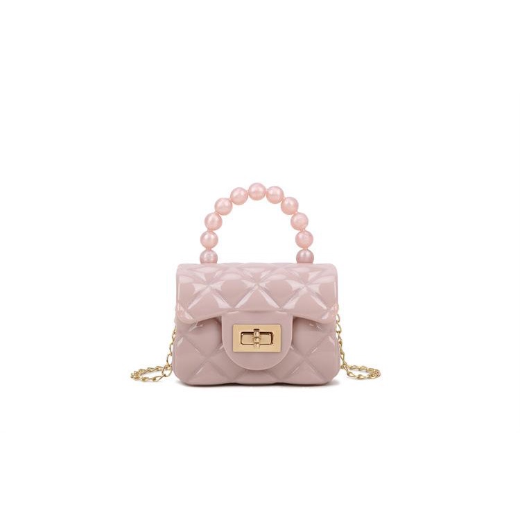 ASIN829 Tas Selempang Mini Hand Bag Mutiara Pearl Cantik Tas Jelly Mini Import T57 Tas suspender wanita mini / tas bahu / gaya tas suspender Korea/Tas Mini Rubber Jelly Bag Korea