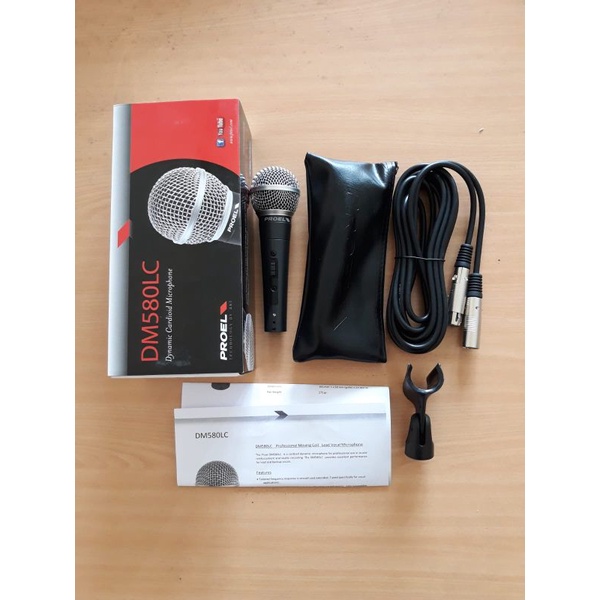 mic kabel proel DM580LC ORI dynamic microphone instrumen PROEL DM 580 LC original mik dinamik