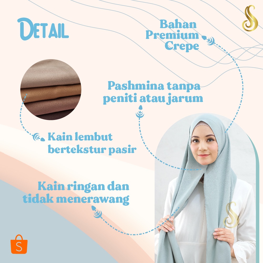 Sabilla - Pashmina Instan Malay Premium Crepe-2