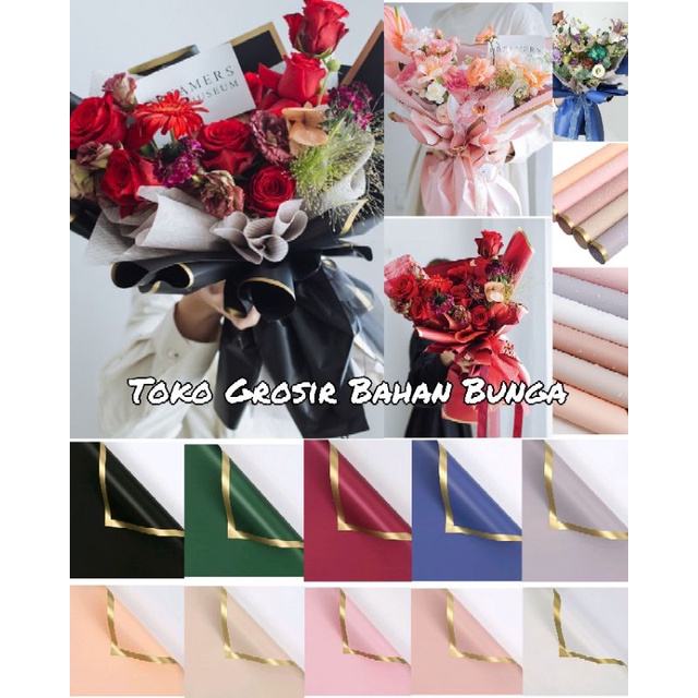 

Free Packing!!! Flower Paper Variasi Kertas Bouquet Line Color Gold Cellophane Kertas Buket List Emas Kertas Buket Katalog New