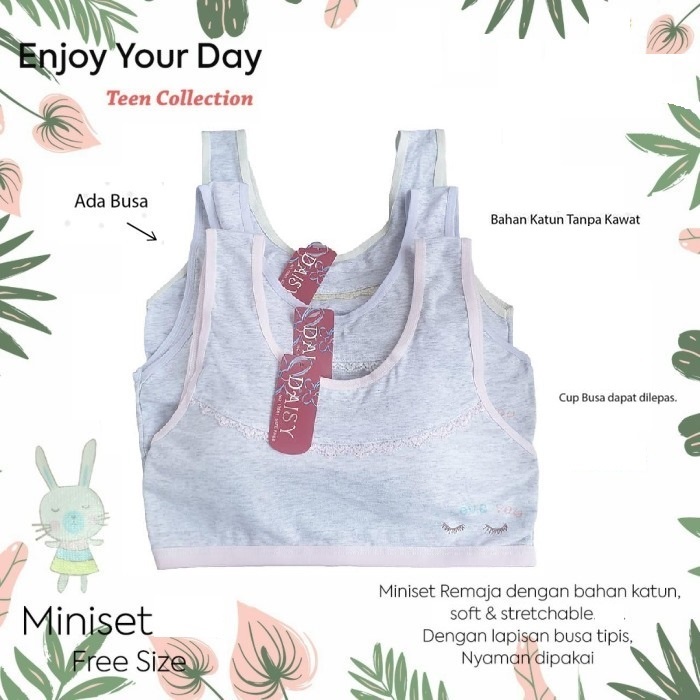 BH Bra Remaja Miniset Busa Anak model BH Sport Bra Katun Anak Cewek ABG DS